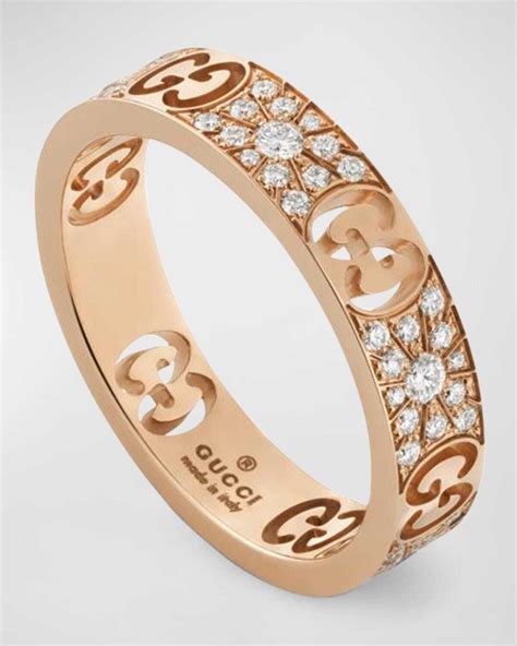 diamond gucci ring womens|Gucci trademark ring in gold.